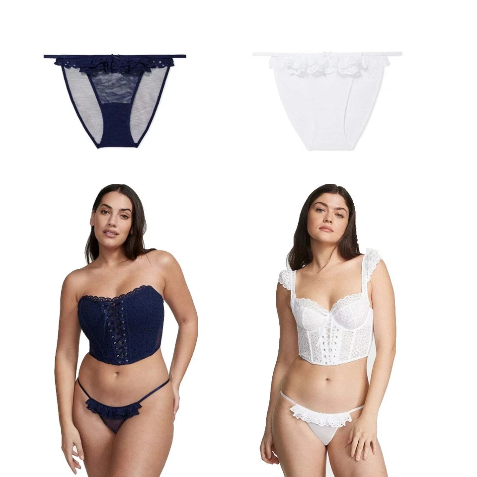 Victoria's Secret Mujer DREAM ANGELS Ojales Encaje Tanga Bikini Panty Nuevo con Etiquetas Foto 1 de 1