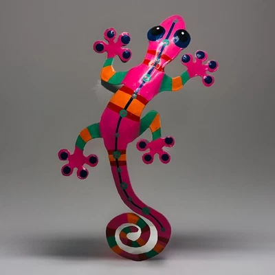 Colorido metal lagarto decoración pared 13 x 7 Foto 1 de 3