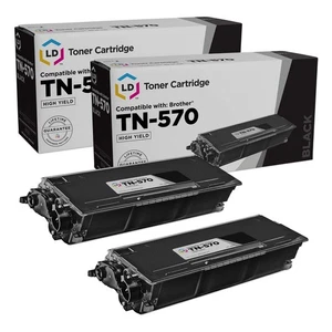 LD TN570 High Yield Laser Toner Cartridges Set of 2 for Brother MFC-8440 HL-5140 - Picture 1 of 9