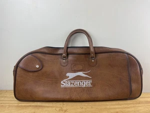 BOLSO RAQUETA DE CUERO SLAZENGER VINTAGE BÁDMINTON SQUASH TENIS KIT BOLSA DE LONA - Imagen 1 de 14