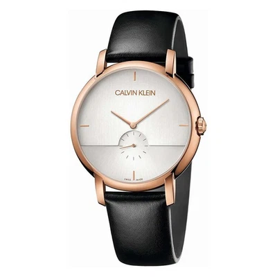 Orologio CALVIN KLEIN Mod. ESTABILISHED pelle nero / bianco - Immagine 1 di 3