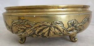 7,8 Zoll antikes japanisches Räuchergefäß mit Messingfuß oder Sunabachi Usubata aus der Meiji-Zeit - Bild 1 von 12