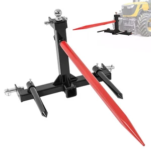 For Cat 1 Tractor 3-Point Hay Bale Spear Trailer Hitch Receiver W/Gooseneck Ball - Picture 1 of 20