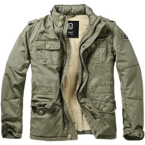 Brandit Britannia Winter Field Jacket Warm Coat Mens Vintage Cotton Parka Olive - Picture 1 of 9