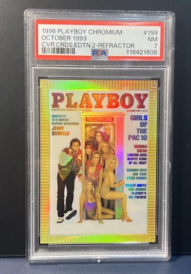 1995 Playboy💎Chromium Card R #199 October 1993⭐Jerry Seinfeld PSA 7🔥Refractor! - Image 1 of 2