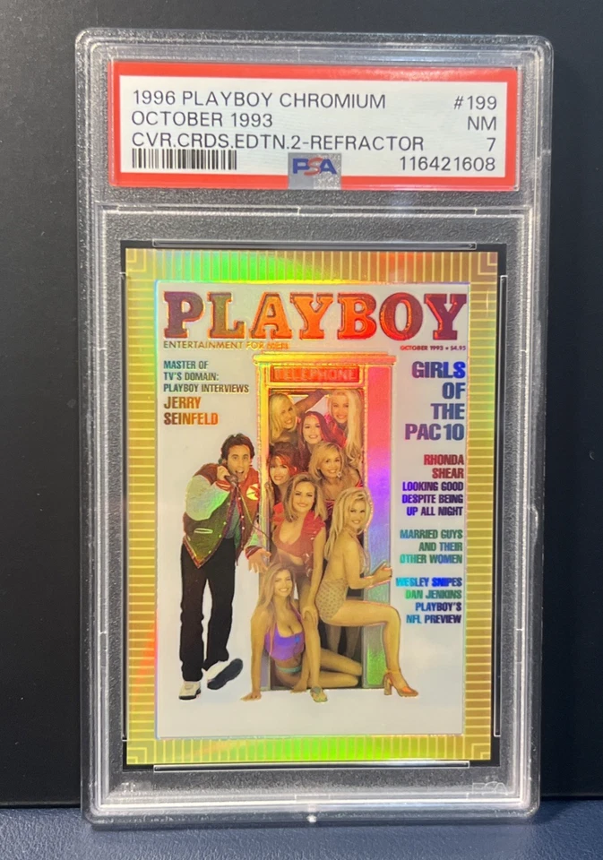 1995 Playboy💎Chromium Card R #199 October 1993⭐Jerry Seinfeld PSA 7🔥Refractor! - Image 1 of 2