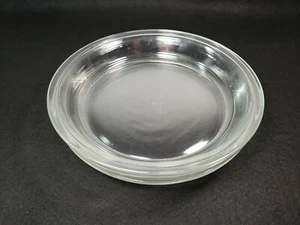 SET of 3 PYREX #209 CLEAR Glass BAKING DISHES PIE PLATES Smooth Edge 9" 23cm EUC - Picture 1 of 9
