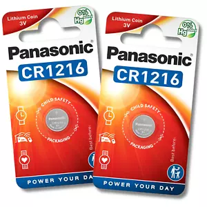2 x PANASONIC CR1216 3V Lithium Coin Cell Button Batteries DL1216 1216 Long Exp - Picture 1 of 19