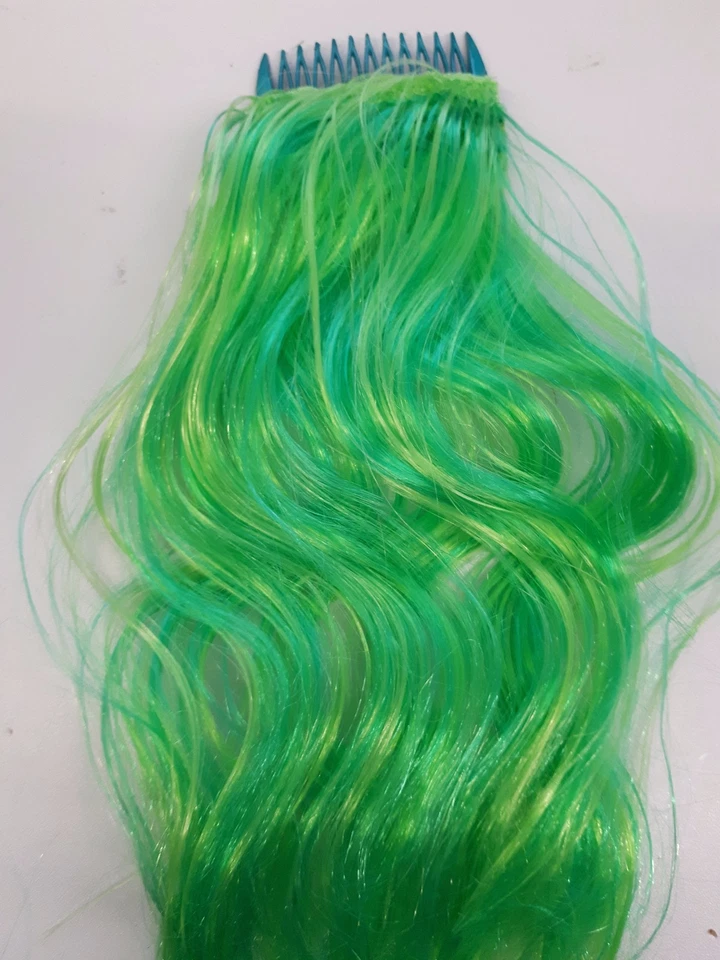 KARNEVALSTEUFEL Haarsträhne mit Kämmchen diverse Farben Perücke bunte Haare Zubehör Fasching