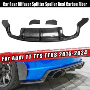 Rear Diffuser Splitter Spoiler Real Carbon Fiber For Audi TT TTS TTRS 2015-2024 - Picture 1 of 7