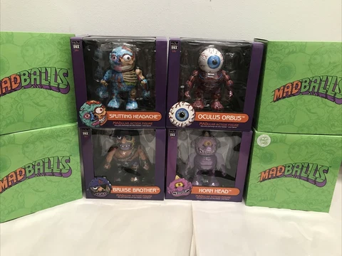 MADBALLS Horn Head, Bruise Brother, Oculus Orbus, Headache, Set Of 4 Figures New Cover