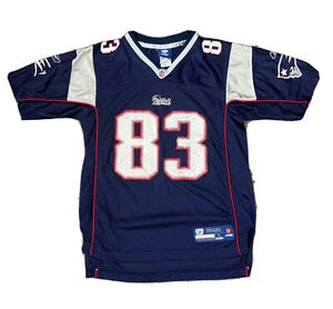 Wes Welker New England Patriots jersey kids size L (14-16) blue Reebok 83 - Picture 1 of 7