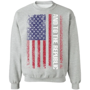 And To The Republic American Flag Crewneck Sweatshirt - Picture 1 of 3