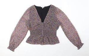 Patrons of Peace Womens Floral Polyester Blend Blouse Size L V-Nec - Picture 1 of 10