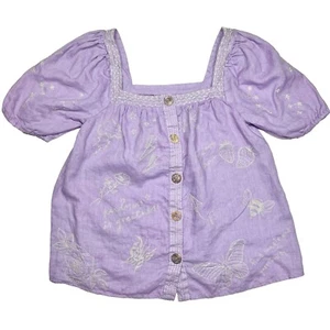 Johnny Was Gr. S/M Sovanna Wander besticktes Oberteil Boho Leinenbluse lila Neu ohne Etikett - Bild 1 von 9