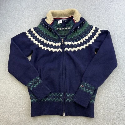 Tommy Hilfiger куртка женщин XS синий полный молнии шерсти трикотажа высоты шеи открытый женщины - Изображение 1 из 4