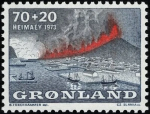 Greenland #Mi86 MNH 1973 Heimaey Volcano Eruption Slania [B6] - Picture 1 of 1