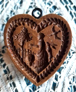 Springerle Speculaas Gingerbread Butter Cookie Stamp Press Mold - WOMAN W/ BIRDS - Picture 1 of 13
