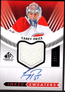 CAREY PRICE 2012-13 Upper Deck SP Game Used Inked Sweaters Jersey Auto #18/25 - Picture 1 of 2