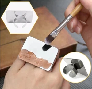 Stainless Steel Makeup Mixing Palette & Spatula – Foundation Mixing Tray - Picture 1 of 6