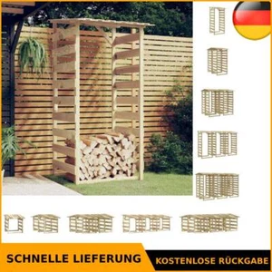 Kiefer Imprägniert Pergola mit Dach Brennholzregal 100x90x100/200cm vidaXL - Bild 1 von 85