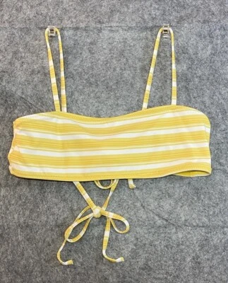 O'niell Bikini Top Kids Size 14 Yellow and White Stripes - Image 1 of 4