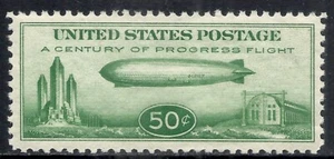 U.S. SCOTT C18 MNH VF/XF - 1933 50c GREEN GRAF ZEPPELIN AIR MAIL ISSUE CV $75 - Picture 1 of 2