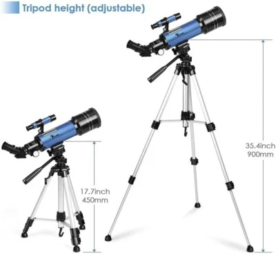 Telmu F40070M Astronomical Telescope 70mm Aperture 400mm AZ Mount/ refracting - Image 1 of 4