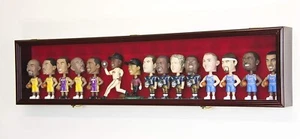 Bobblehead Display Case Long 15 Pcs Action Figure Cherry Wood Cabinet Shadow Box - Picture 1 of 6