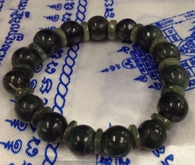PULSERA AMOR SUERTE ÉXITO CUENTAS PIEDRA JADE BUDA VERDE TAILANDÉS AMULETO TALISMÁN Foto 1 de 4