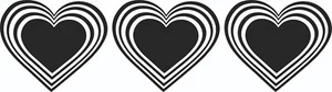 3 x Heart-Stickers-Funny-Decal-Car-Wall-Mirror-Window-70mm-60mm each - Picture 1 of 2