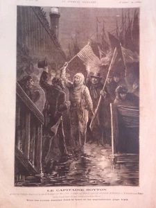 1875 CAPITAINE BOYTON TRAVERSEE MANCHE 4 JOURNAUX ANCIENS - Bild 1 von 4