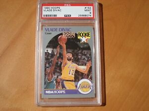 1990 NBA Hoops #154 Vlade Divac Rookie Basketball Card PSA 9 MINT HOF