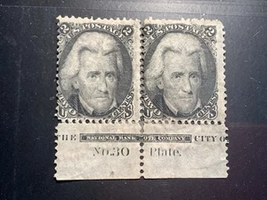 USA . 2c black jack SCOTT#73 UNUSED PLATE # PAIR. Show Piece ! - Picture 1 of 4