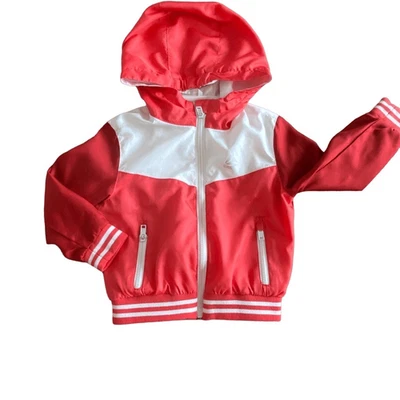 Chaqueta deportiva Reebok con capucha calentamiento melocotón multicolor cremallera abrigo niño pequeño talla 4T Foto 1 de 4