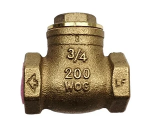 3/4" MATCO Brass FIPS x FIPS Swing Check Valve  200PSI WOG 125 New - Picture 1 of 4