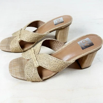 Босоножки женские DV Dolce Vita Haady на каблуке рафия размер 9,5 желтовато-коричневые - Изображение 1 из 4