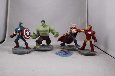 Disney Infinity Marvel Vengadores Thor Capitán América Hulk 2.0 Iron Man Lote Foto 1 de 4