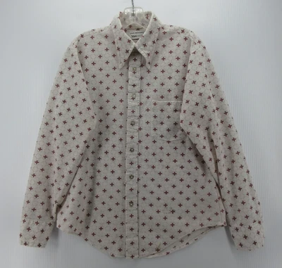 VINTAGE Van Heusen Shirt Men 16 1/2 White Cream 60s 70s Disco Mod Dagger Collar* - Image 1 of 4