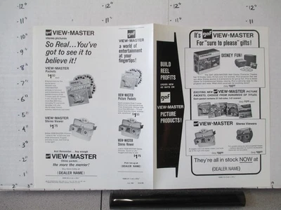 VIEWMASTER 1969 vendedor juguete noticias carpeta de anuncios Snoopy Disney teatro Smokey Bear Foto 1 de 2