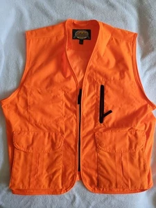 Cabela's Hunting Vest Blaze Orange Pockets Zip Front Safety Outdoor Mens EUC - Picture 1 of 9
