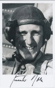 Gunther Rall signed photo in flight helmet.Luftwaffe Ace. 275 kills !!!!!!!!! - Picture 1 of 1