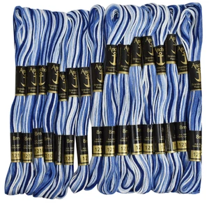 Anchor Threads Hand Embroidery Double Shaded Cotton Cross & Long Stitched,25 Pcs - Picture 1 of 5