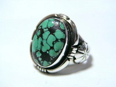 925 Silver Navajo Green Turquoise Spider Ring Size 18 Unused - Image 1 of 4