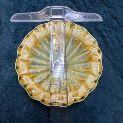 Porthmadog Pottery Wales - Trinket Dish - Floral Pattern -  Green - Near to 14cm - Image 1 of 4