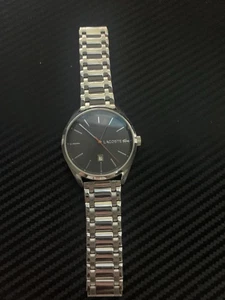Lacoste Mens Silver Bracelet Watch. Broken ** strap - Picture 1 of 2