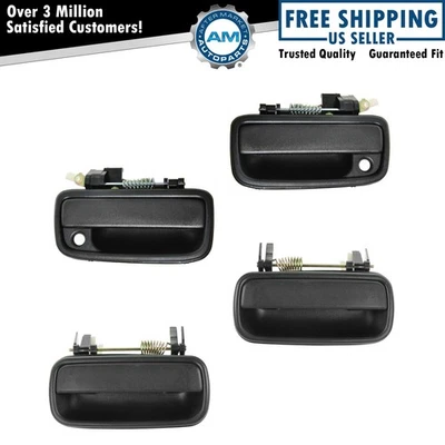 Juego de manija de puerta exterior texturizada negra delantera trasera para 01-04 Tacoma doble cabina Foto 1 de 4