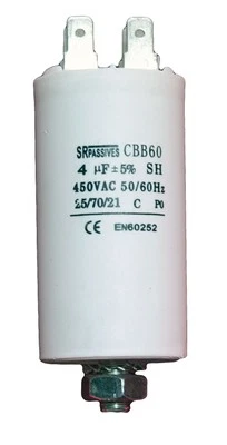 SR PASSIVES Condensateur moteur de démarrage / permanent 4µF 4uF 450V à cosses + vis CBB60