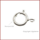 100 Solid Sterling Silver Clasps Spring Ring Clasp 6mm For DIY Necklace Bracelet