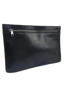 URGE Clutch Damen schwarz Leder Reißverschluss #BG1 Einheitsgröße neu ohne Etikett - Bild 1 von 3
